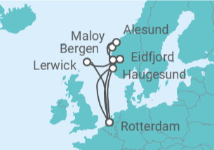 Itinerario del Crucero Noruega, Holanda, Reino Unido - Holland America Line