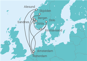 Itinerario del Crucero Noruega, Holanda - Holland America Line