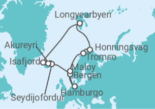 Itinerario del Crucero Espectáculos naturales - Costa Cruceros