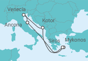 Itinerario del Crucero Las joyas del Adriático 2027 - MSC Cruceros