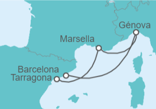 Itinerario del Crucero Italia, Francia - MSC Cruceros