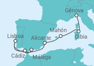 Itinerario del Crucero España, Portugal, Italia - MSC Cruceros