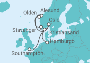 Itinerario del Crucero Noruega - Cunard