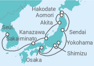 Itinerario del Crucero Asia: Osaka, Nagoya, Sakaiminato y Hakodate - NCL Norwegian Cruise Line