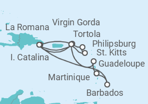 Itinerario del Crucero Martinica, Guadalupe, República Dominicana - MSC Cruceros