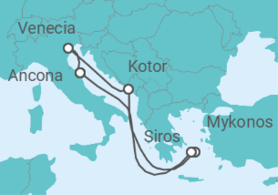 Itinerario del Crucero Italia, Montenegro, Grecia - MSC Cruceros