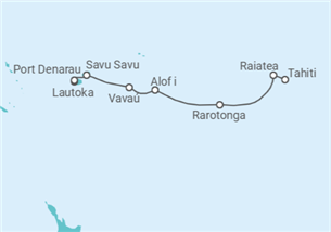Itinerario del Crucero Segmento vuelta al mundo: de Papeete a Lautoka - Regent Seven Seas