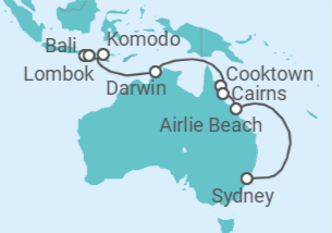 Itinerario del Crucero Australia - Regent Seven Seas