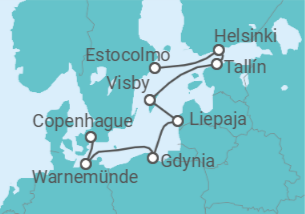 Itinerario del Crucero Joyas nórdicas y bálticas - Regent Seven Seas