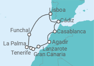 Itinerario del Crucero Islas Canarias - Regent Seven Seas