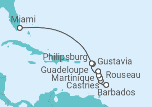 Itinerario del Crucero Placer isleño - Regent Seven Seas