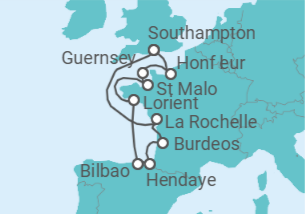 Itinerario del Crucero Gourmet y Glamour - Regent Seven Seas