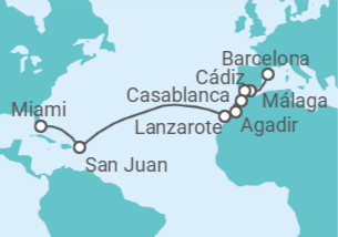 Itinerario del Crucero Magia marítima a Miami - Regent Seven Seas