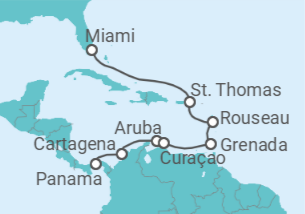 Itinerario del Crucero Bon bini Aruba - Regent Seven Seas