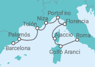 Itinerario del Crucero Horizontes Mediterráneos - Regent Seven Seas