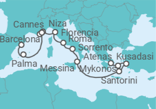 Itinerario del Crucero Horizontes azules - Regent Seven Seas