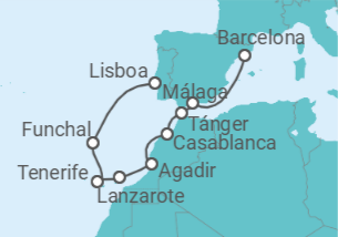 Itinerario del Crucero Islas Canarias - Regent Seven Seas