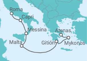 Itinerario del Crucero Estrellas del Mediterráneo - Regent Seven Seas