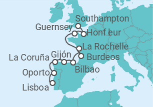 Itinerario del Crucero Vinos espumosos y mares resplandecientes - Regent Seven Seas