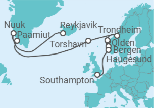 Itinerario del Crucero Fiordos de imagen perfecta - Regent Seven Seas