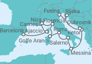 Itinerario del Crucero Costas Culinarias - Regent Seven Seas