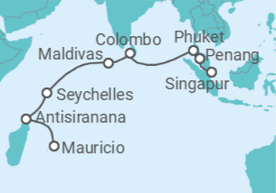 Itinerario del Crucero Descubrimientos de maravilla y alegría - Regent Seven Seas