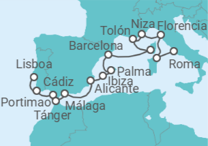 Itinerario del Crucero Costas atemporales - Regent Seven Seas