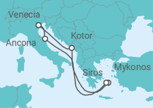 Itinerario del Crucero Las joyas del Adriático  - MSC Cruceros