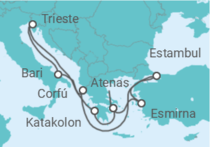 Itinerario del Crucero Grecia, Turquía, Italia - Con vuelos - MSC Cruceros