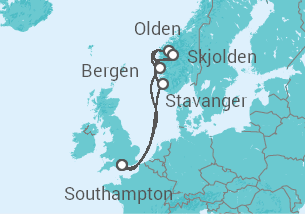 Itinerario del Crucero Noruega - Cunard