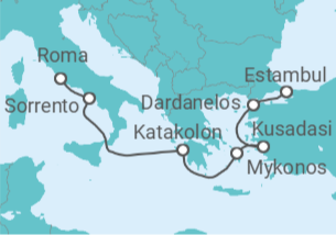 Itinerario del Crucero Turquía, Grecia, Italia - Cunard