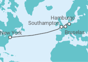 Itinerario del Crucero Travesía Transatlántica - Cunard