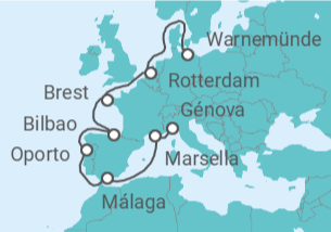 Itinerario del Crucero Holanda, Portugal, Francia - MSC Cruceros