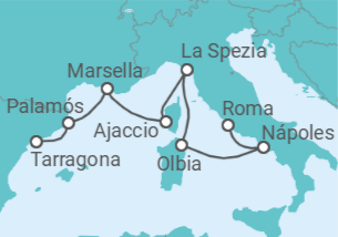 Itinerario del Crucero Costa Brava e Italia - Oceania Cruises