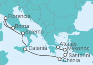 Itinerario del Crucero De los mitos Cicládicos a los ritmos playeros  - Virgin Voyages