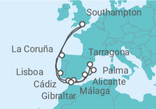 Itinerario del Crucero Portugal, España, Gibraltar - MSC Cruceros