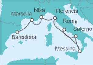 Itinerario del Crucero Francia, Italia - NCL Norwegian Cruise Line