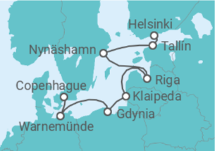 Itinerario del Crucero Alemania, Polonia, Lituania, Letonia, Suecia, Estonia - NCL Norwegian Cruise Line