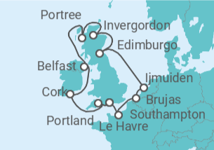 Itinerario del Crucero Islas Británicas: Inglaterra, Irlanda y Escocia - NCL Norwegian Cruise Line