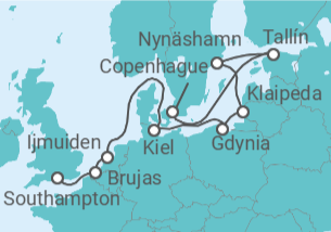 Itinerario del Crucero El Báltico: Alemania, Bélgica y Suecia - NCL Norwegian Cruise Line