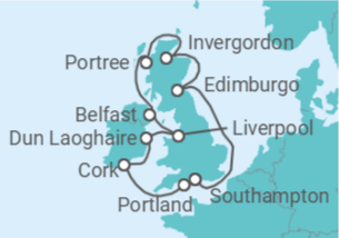 Itinerario del Crucero Reino Unido - NCL Norwegian Cruise Line