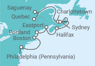 Itinerario del Crucero Canadá, Estados Unidos (EE.UU.) - NCL Norwegian Cruise Line