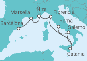 Itinerario del Crucero Mediterráneo: Florencia y Marsella  - NCL Norwegian Cruise Line