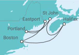 Itinerario del Crucero Canadá y Nueva Inglaterra - NCL Norwegian Cruise Line