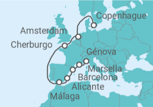Itinerario del Crucero Holanda, Francia, España - MSC Cruceros
