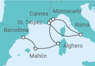 Itinerario del Crucero Un viaje ampliado desde la grandeza del Mediterráneo hasta las carreras de Mónaco - Explora Journeys