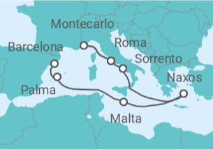 Itinerario del Crucero Un viaje ampliado hacia los iconos Mediterráneos con carrera de Fórmula 1 incluida - Explora Journeys