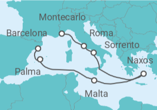 Itinerario del Crucero Un viaje de elegancia Mediterránea: desde las carreras de F1® hasta las costas más bellas - Explora Journeys