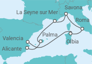 Itinerario del Crucero Armonía de colores y sabores - Costa Cruceros