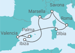 Itinerario del Crucero Desde Palma de Mallorca a Ibiza - Costa Cruceros